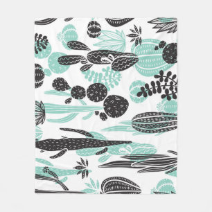 Handgezeichnete Kakteen: Doodle nahtlos Fleecedecke