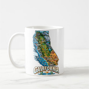 Handgezeichnete Kalifornien Reise Kunst Landmarke Kaffeetasse