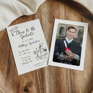 Handgezeichnete Kalligraphie-Abschluss laden ein Einladung