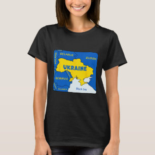Handgezeichnete Karte der Ukraine T-Shirt