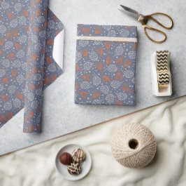 Handgezeichnete Kiefernzapfen und Kiefernkiefern Geschenkpapier