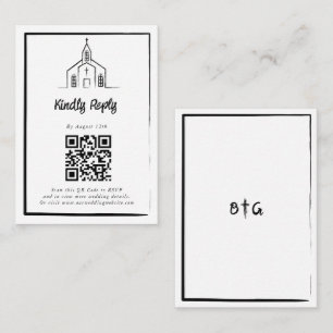 Handgezeichnete Kirche Traditionelle Whimsical-Hoc Begleitkarte