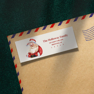 Handgezeichnete Klassische Santa Rücksendeadresse