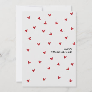 Handgezeichnete kleine Herzen Frohen Valentinstag Feiertagskarte
