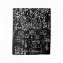 Handgezeichnete, komplizierte Katzen