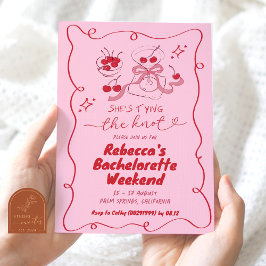 Handgezeichnete Kopplung des Knot Martini Bachelor Einladung