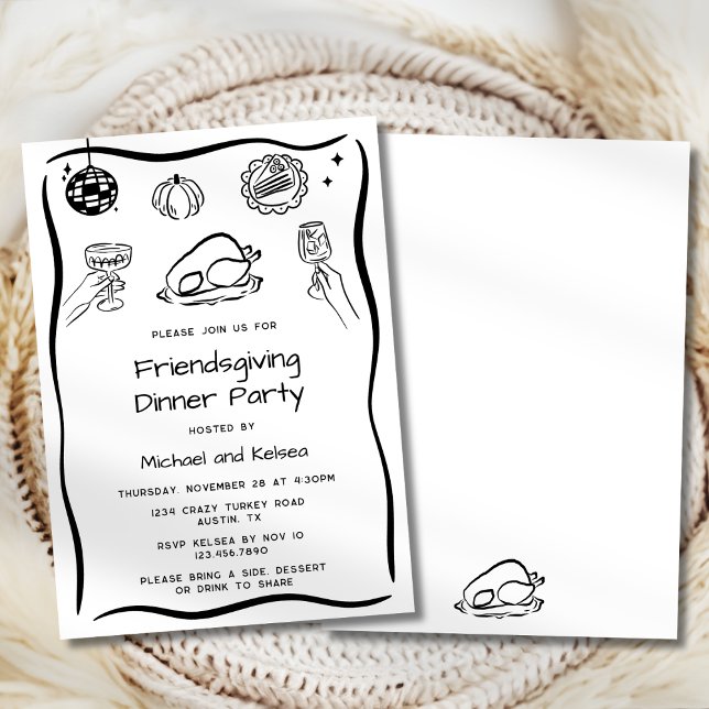 Handgezeichnete Kritzel-Einladung zum Thanksgiving Einladung (Von Creator hochgeladen)
