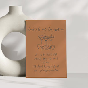 Handgezeichnete Kritzeleien Cocktails Gespräch Her Einladung