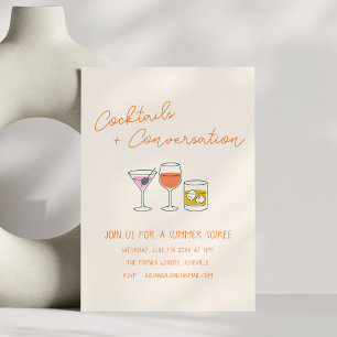 Handgezeichnete Kritzeleien Cocktails Sommerparty Einladung
