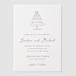 Handgezeichnete Kuchen Doodle Moderne Hochzeit