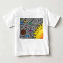 Handgezeichnete Kunst des Sonnensystems – Buntes W