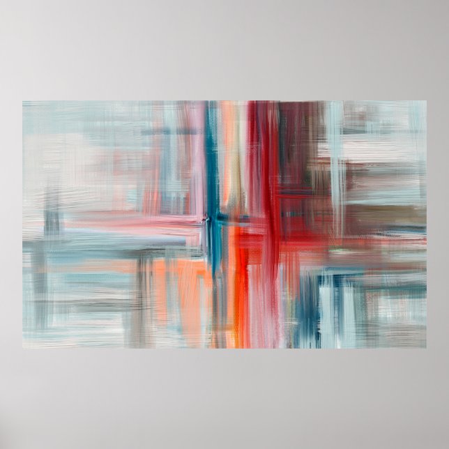 Handgezeichnete Kunstmalerei. Öl auf Leinwand, lan Poster (Vorne)