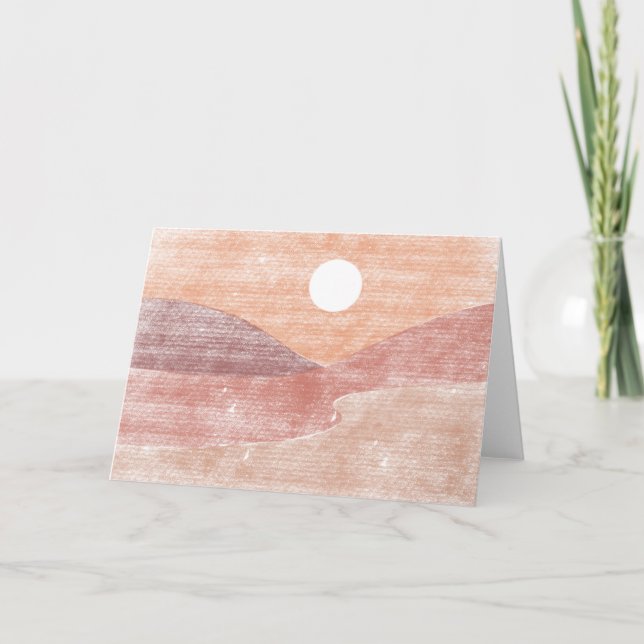 Handgezeichnete Landschaftsfläche Dankeskarte (Vorderseite)