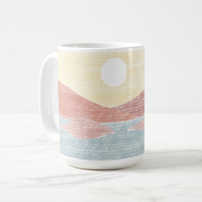 Handgezeichnete Landschaftslandschaft Tasse (Vorderseite Links)