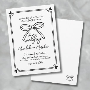 Handgezeichnete launische Bogenhochzeit Einladung
