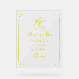 Handgezeichnete Lemon Baby Dusche Mama-osa Bar Acrylschild