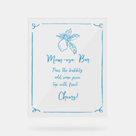 Handgezeichnete Lemon Baby Dusche Mama-osa Bar Acrylschild