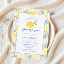 Handgezeichnete Lemon Baby Shower Einladung Einlad