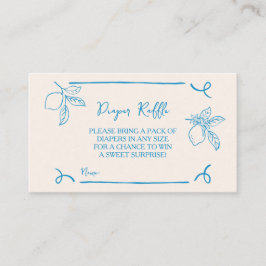 Handgezeichnete Lemon Babydusche Wickelfalzeinlage Begleitkarte