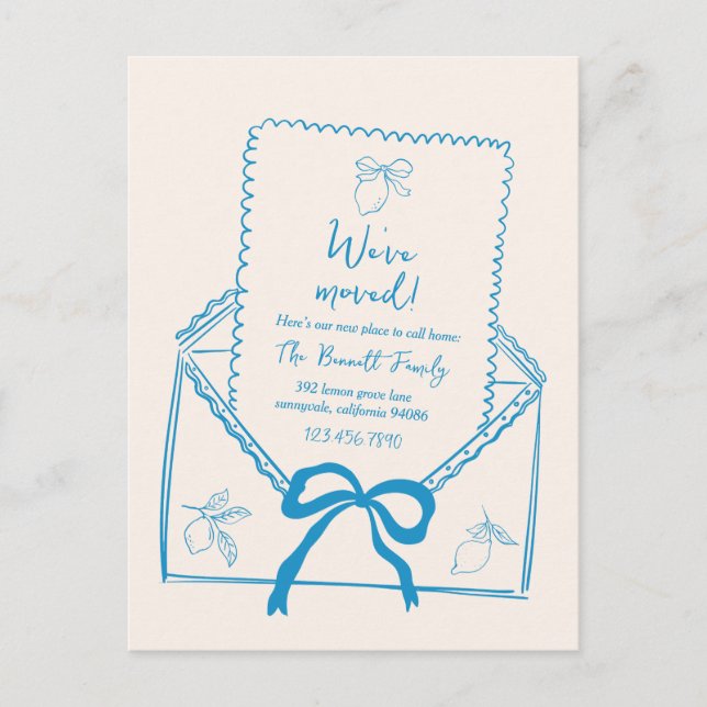 Handgezeichnete Lemon-Bewegung Ankündigung Postkar Postkarte (Vorderseite)