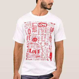 Handgezeichnete Liebes-Kritzeleien nahtloser Hinte T-Shirt