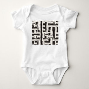 Handgezeichnete Linien, grungige nahtlose Textur. Baby Strampler