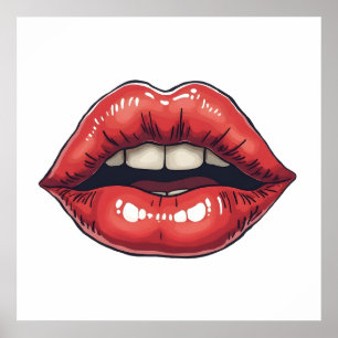 Handgezeichnete Lippen Poster