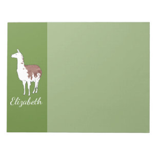 Handgezeichnete Llama U-Pick Hintergrundfarbe Notizblock