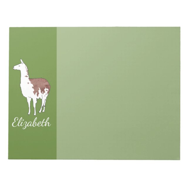 Handgezeichnete Llama U-Pick Hintergrundfarbe Notizblock (Vorderseite)