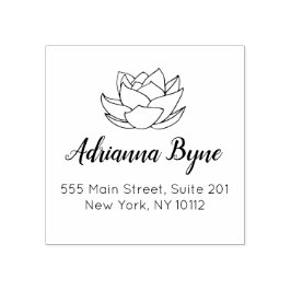 Handgezeichnete Lotus-Blume Gummistempel