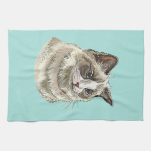 Handgezeichnete Luffy Ragdoll-Katze Geschirrtuch