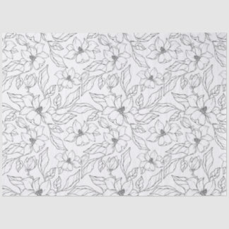 Handgezeichnete Magnolienblüten Seidenpapier