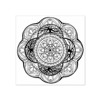 Handgezeichnete Mandala-Baumstruktur Gummistempel