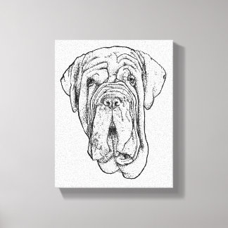 Handgezeichnete Mastiff-Porträt-Leinwandkunst Leinwanddruck