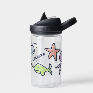 Handgezeichnete Meerestiere Aufkleber Kinder Klein Trinkflasche