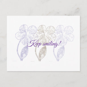 Handgezeichnete minimalistische Blumen Postkarte