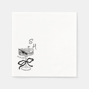 Handgezeichnete minimalistische Coquette Drinks Ho Serviette