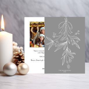 Handgezeichnete Mistel & Schleife Weihnachten Stau