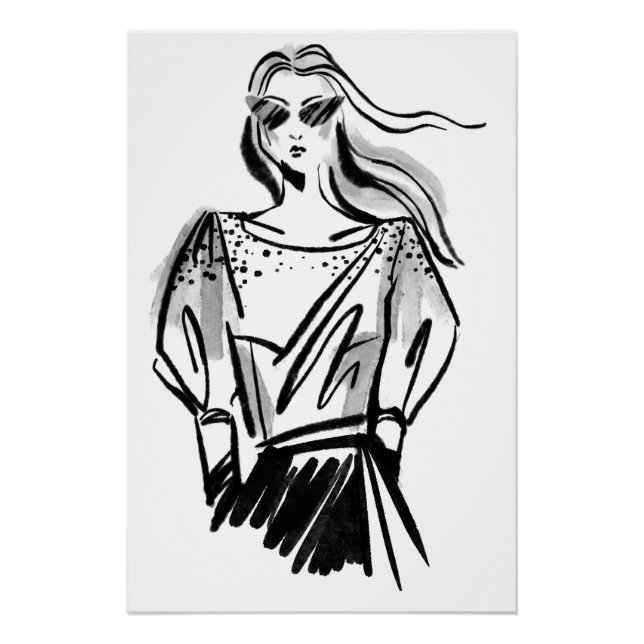 Handgezeichnete Mode Kunststücke Poster (Vorderseite)