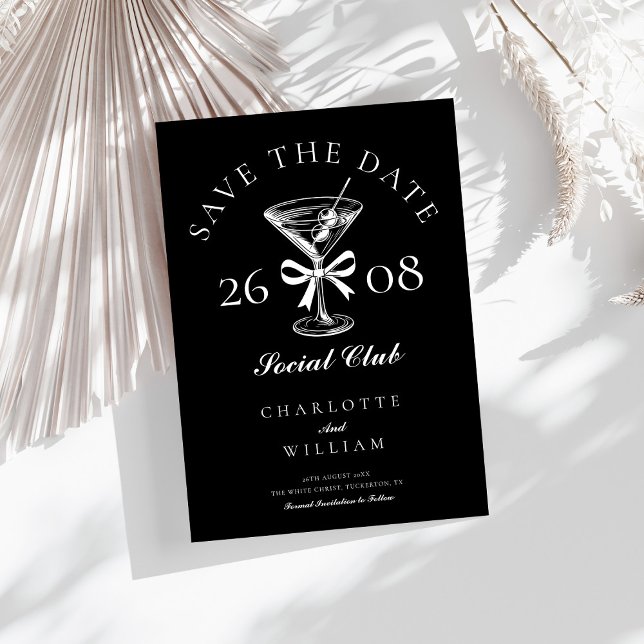 Handgezeichnete Moderne Martini Save The Date (Von Creator hochgeladen)