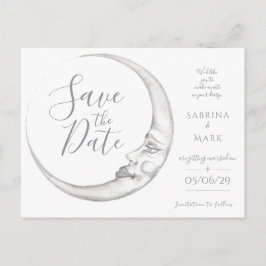 Handgezeichnete Mondsichel Save-the-Date-Postkarte Postkarte