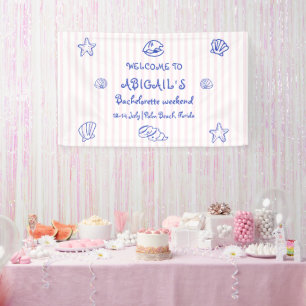 Handgezeichnete Muscheln Bachelorette WELCOME Banner