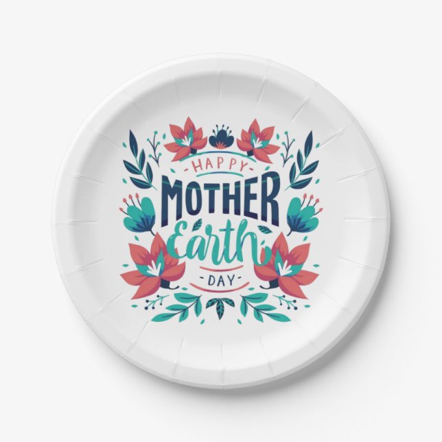 Handgezeichnete Mutter Erde Tag Design-23184 Pappteller (Vorderseite)