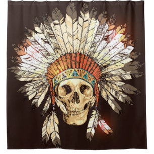 Handgezeichnete Native-Amerikanische Ureinwohner-H Duschvorhang