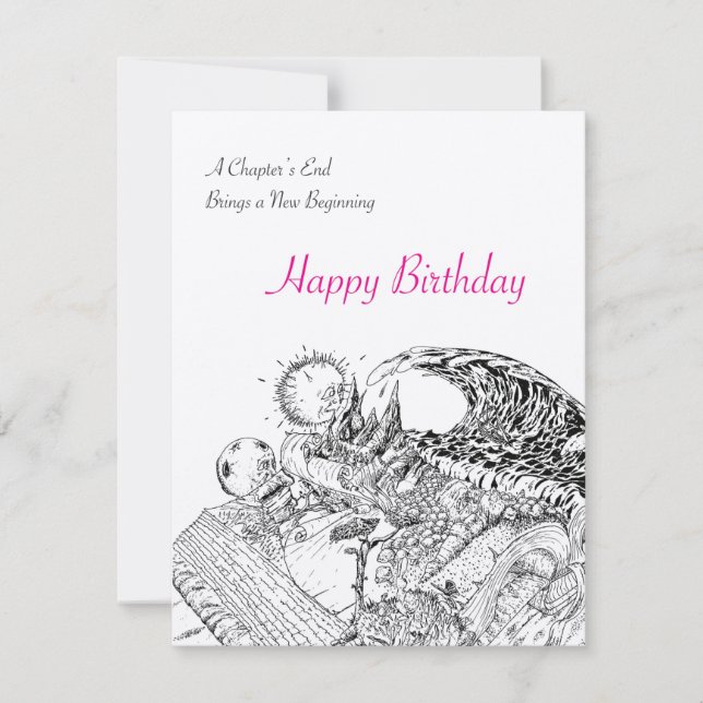 Handgezeichnete neue Anfänge Glückliche Geburtstag (Vorderseite)