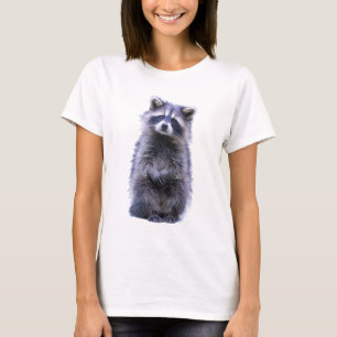 Handgezeichnete neugierige flauschige Waschbär-Mas T-Shirt