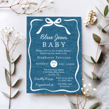 Handgezeichnete Niedliche Bow Simple Blue Jean Bab