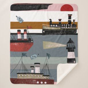 Handgezeichnete niedliche Cartoon Bleistift gr Sherpadecke