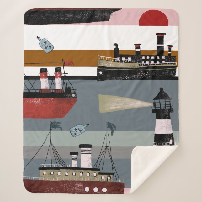 Handgezeichnete niedliche Cartoon Bleistift gr Sherpadecke (Vorderseite)