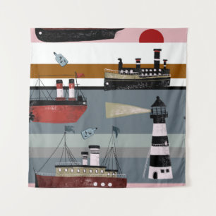 Handgezeichnete niedliche Cartoon Bleistift gr Wandteppich